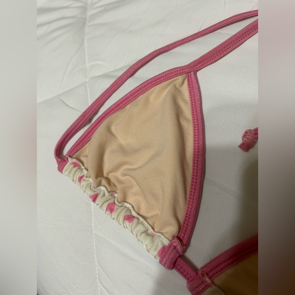 Beach Bunny Pink White Heart Barbie bikini halter top doll small - Picture 6 of 6